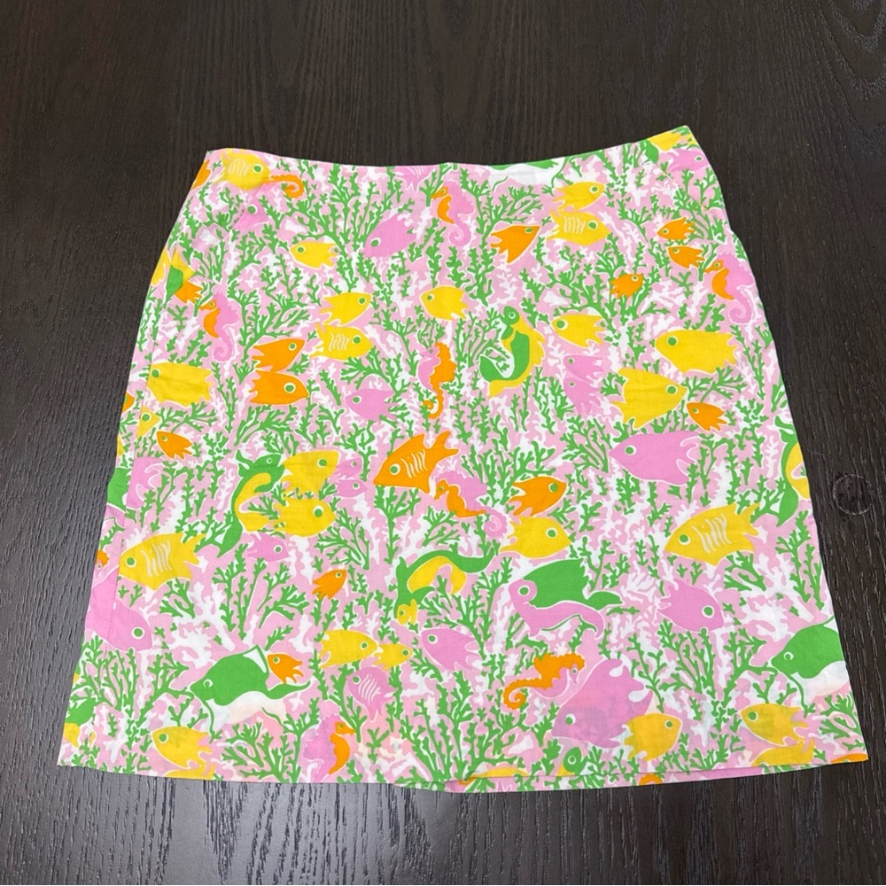 Lilly Pulitzer Pink Tropical Fish A-Line Skirt